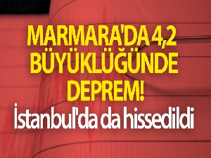 Marmara'da 4,2 büyüklüğünde deprem oldu! İstanbul'da da hissedildi