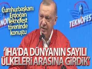 Cumhurbaşkanı Erdoğan Teknofest ödül töreninde konuştu