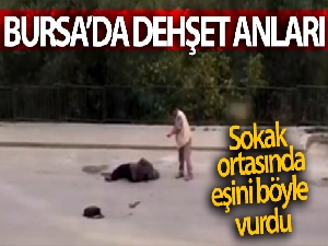 Bursa'da eşini sokak ortasında böyle vurdu