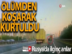 Rusya'da otoyol ortasında aracı bozulan sürücü ölümden koşarak kurtuldu