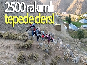 2500 rakımlı tepede ders