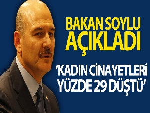 Bakan Soylu: “Kadın cinayetleri yılbaşından itibaren yüzde 29 düştü”