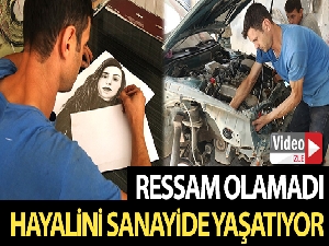 Ressam olamayan kaportacı hayalini sanayide yaşatıyor