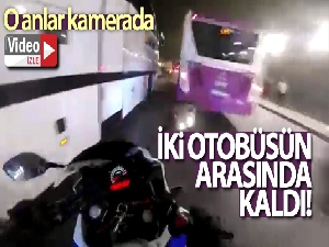 İstanbul'da motosikletlinin yaşadığı kaza kamerada