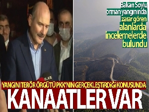 Bakan Soylu: 'Yangını terör örgütü PKK'nın gerçekleştirdiği konusunda kanaatler var'