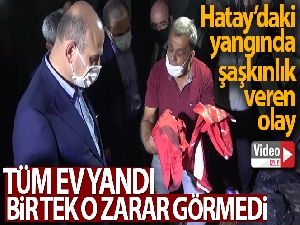 Tüm ev yandı bir tek o zarar görmedi
