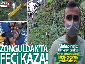 Zonguldak'ta feci kaza! İHA muhabiri kamerayı bırakıp hemen küçük çocuğun yardımına koştu