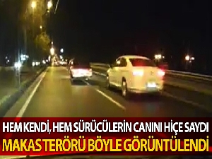 Trafik magandası araç kamerası tarafından böyle görüntülendi