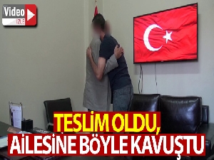 Polis ve ailesi tarafından ikna edilen terörist teslim oldu