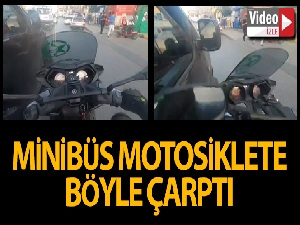Bağcılar'da minibüs sürücüsü motosikletliye böyle çarptı