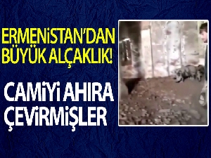 Ermenistan askerlerinin Zengilan'da camiyi ahıra çevirdiği ortaya çıktı