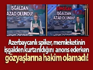 Azerbaycanlı spiker, memleketinin işgalden kurtarıldığını anons ederken gözyaşlarına hakim olamadı