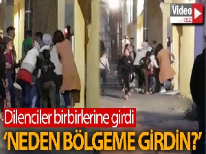 Dilencilerin kavgasında yumruklar havada uçtu