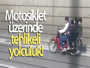 Bursa'da motosiklet üzerinde tehlikeli yolculuk