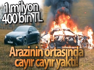 Rus sosyal medya fenomeni lüks aracını benzin dökerek yaktı