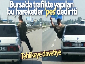 Bursa'da trafikte yapılan bu hareketler ‘pes' dedirtti