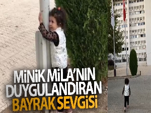 Elazığ'da 2,5 yaşındaki Mila'nın duygulandıran bayrak sevgisi