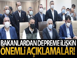 Bakanlardan deprem açıklaması