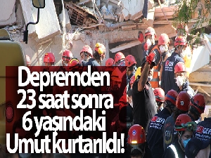 İzmir'de 23 saat sonra enkaz altında 5 kişilik aileden 4'ü çıkarıldı