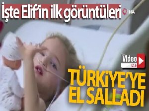 Elif bebek, annesine el salladı