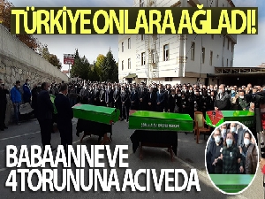 Depremde hayatını kaybeden babaanne ve 4 torunu son yolculuğuna uğurlandı