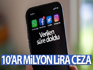 Yükümlülüklere uymayan sosyal ağ sağlayıcılarına 10'ar milyon lira ceza