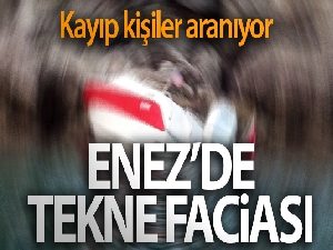 Enez'de batan tekneden kaybolan 1 kişi kurtarıldı