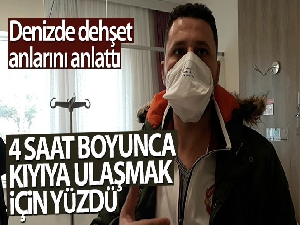 4 saat boyunca kıyıya ulaşmak için yüzdü