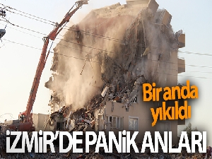 Kontrollü yıkım sırasında binanın büyük bölümü yıkıldı, o anlar kameraya yansıdı
