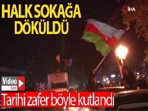 Azerbaycan'da tarihi gecede zafer kutlamaları sabaha kadar devam etti