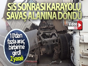 Konya'da sis nedeniyle 10'dan fazla araç birbirine girdi: 2 yaralı