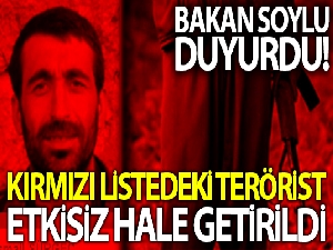 Bakan Soylu: 'Kırmızı listedeki bir terörist etkisiz hale getirildi'