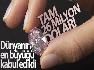 Açık arttırmaya çıkarılan pembe elmas 26,6 milyon dolara satıldı