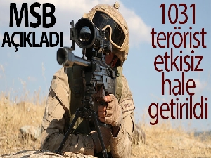 MSB: '2020 yılı içerisinde 1031 terörist etkisiz hale getirilmiştir'