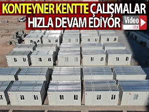 İzmir'de konteyner kentte çalışmalar hızla sürüyor