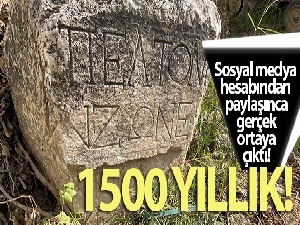 Köy meydanında 1500 yıllık taş