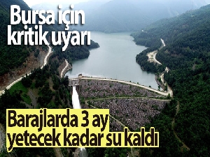 Bursa için kritik uyarı: Barajlarda 3 ay yetecek kadar su kaldı