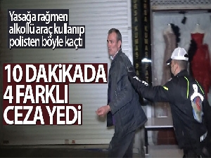 10 dakika içerisinde 4 farklı ceza yedi, otomobili bağlandı