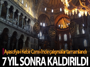 Ayasofya'da dev iskele 7 yıl sonra kaldırıldı