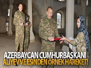 Azerbaycan Cumhurbaşkanı Aliyev ve eşinden örnek hareket