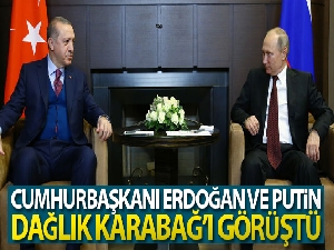 Cumhurbaşkanı Erdoğan, Rusya Devlet Başkanı Putin ile Dağlık Karabağ'ı görüştü