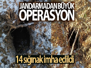 Tunceli'de 14 sığınak imha edildi