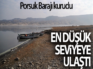 Porsuk Barajı'nda su seviyesi düştü, eski minare tamamen gün yüzüne çıktı