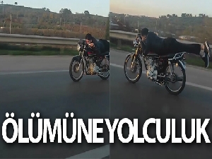 Motosiklet üzerinde ölümüne yolculuk!