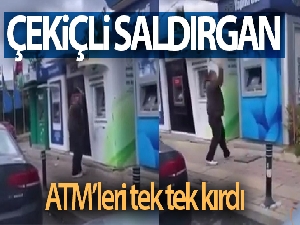 Beykoz'da ATM'lere saldırdı, çekiç ile tek tek kırdı