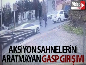Ataşehir'de aksiyon sahnelerini aratmayan gasp girişimi kamerada