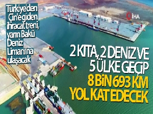 Türkiye'den Çin'e giden ihracat treni, yarın Bakü Deniz Limanı'na ulaşacak