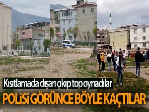 Kısıtlamada top oynayan çocuklara polis baskını