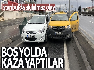 Sürücülerin inadı boş yolda kazaya yol açtı