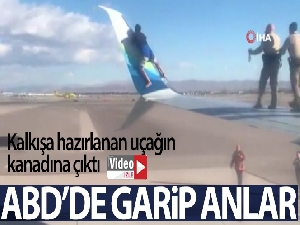 ABD'de bir kişi kalkış yapmaya hazırlanan uçağın kanadına tırmandı